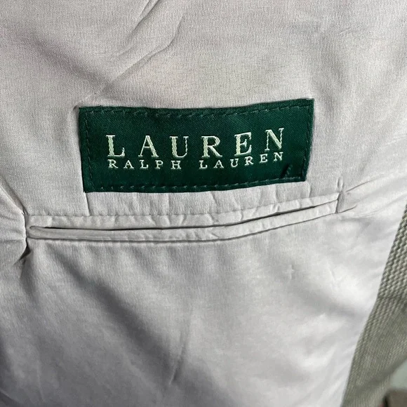 Vintage 90s Lauren Ralph Lauren Men's Wool Blazer Size 46XL Beige Houndstooth